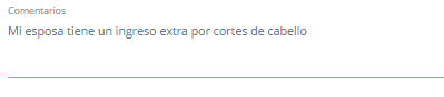 1. Campo para ingresar nuestros comentarios